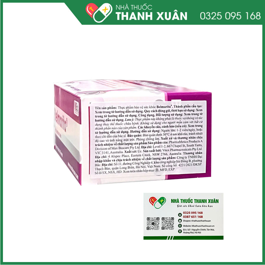 Belmarita giúp  hỗ trợ sức khỏe sau sinh, tăng cường đề kháng, nhanh lành vết thương và chống oxy hoá